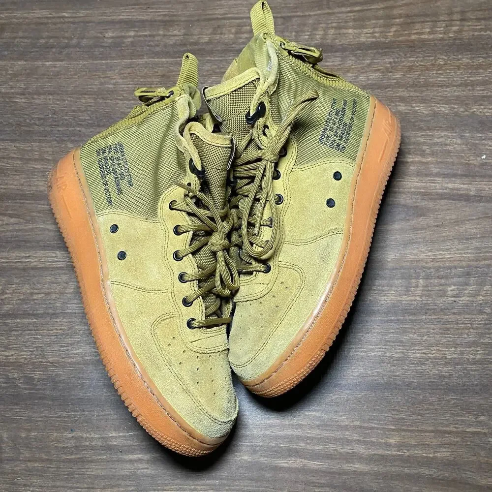 Kid's Nike Air Force 1 SF High Desert Moss GS Sneaker Size 7Y Mens (AJ0424-300)